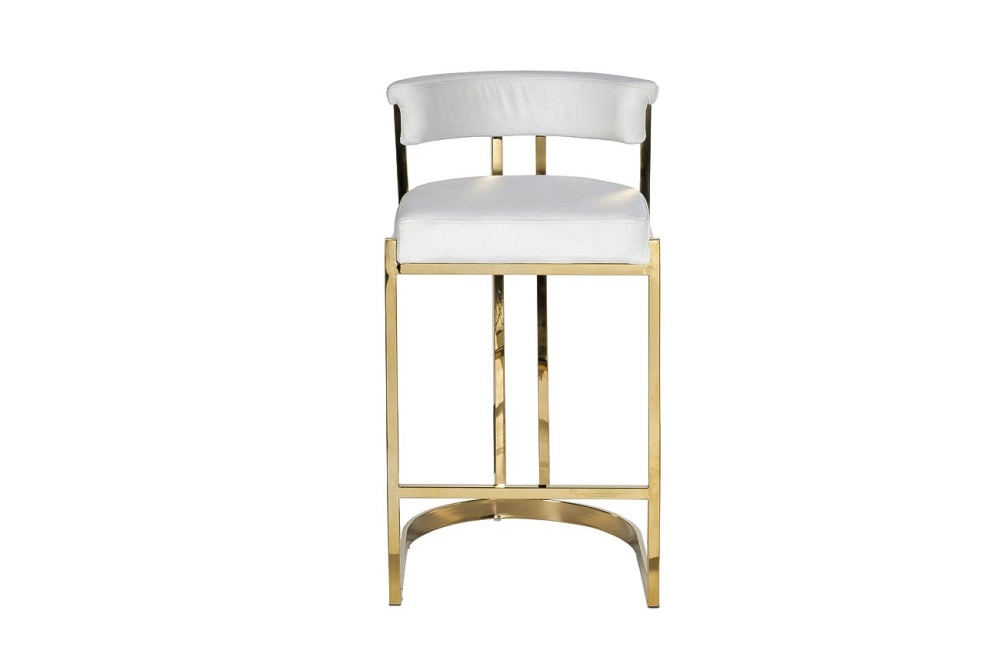 Стул барный велюр светло-серый/золото GY-B8216GOLD-LG