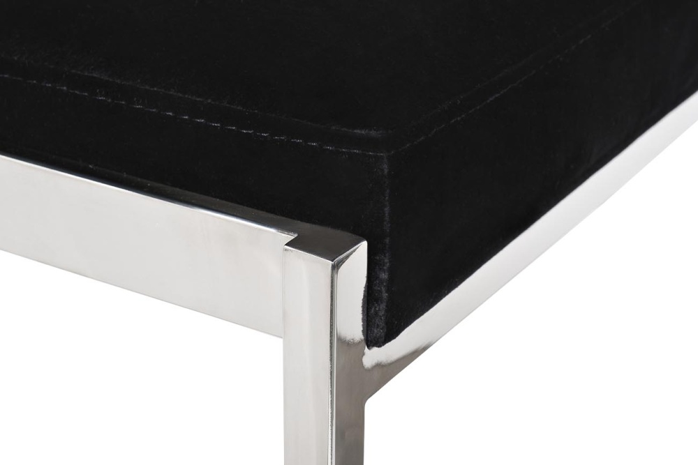 Стул барный велюр черный/хром  GY-B8216-BL