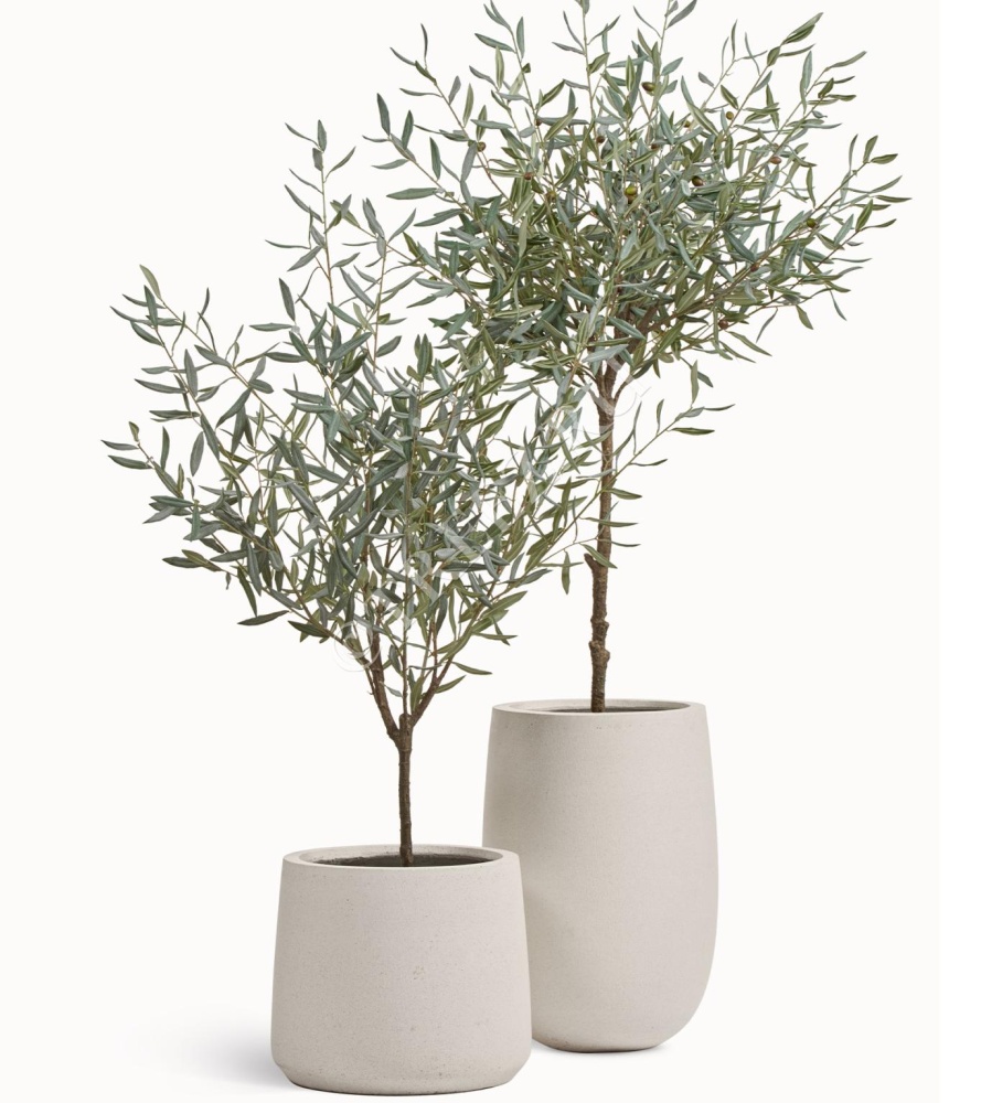 Кашпо TREEZ ERGO - Fine Rock - Чаша Cone - Белый камень