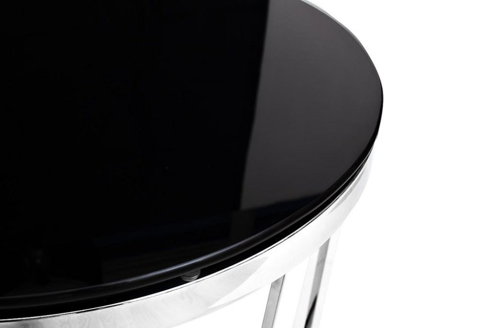 Столик из черного стекла круглый gy-et7738